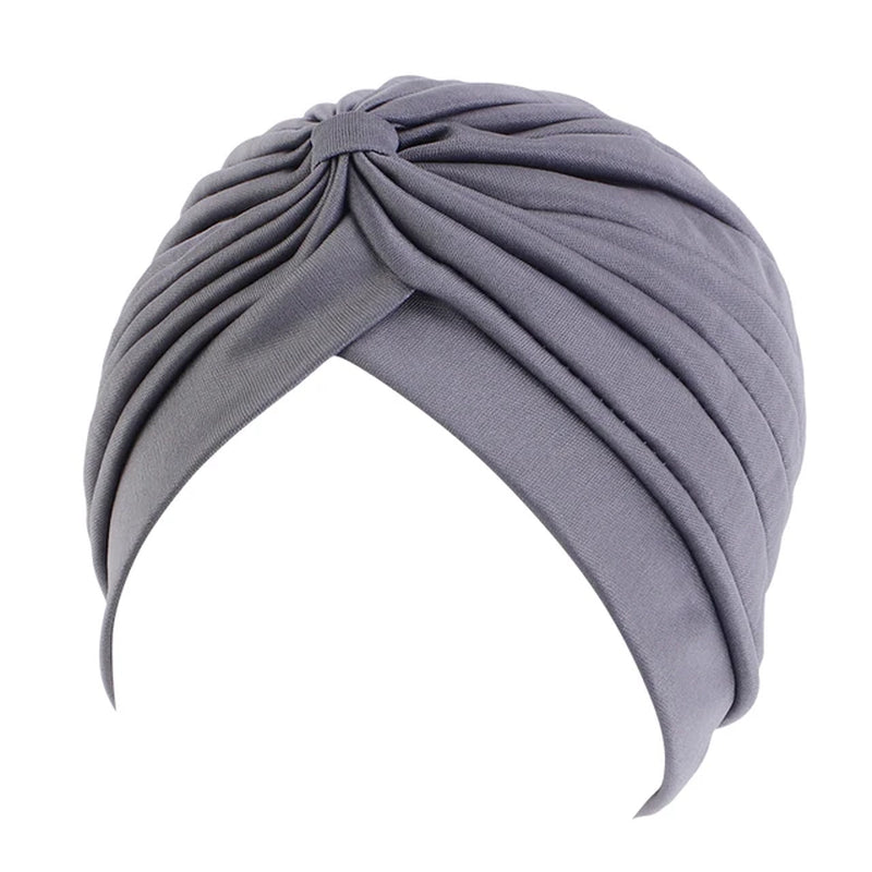 Women Stretchy Knot Turban Muslim Hat Islamic Inner Hijab Caps Head Scarf Bonnet Hair Loss Chemo Caps Elastic Headband Turban