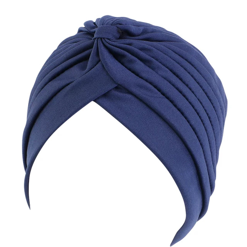 Women Stretchy Knot Turban Muslim Hat Islamic Inner Hijab Caps Head Scarf Bonnet Hair Loss Chemo Caps Elastic Headband Turban